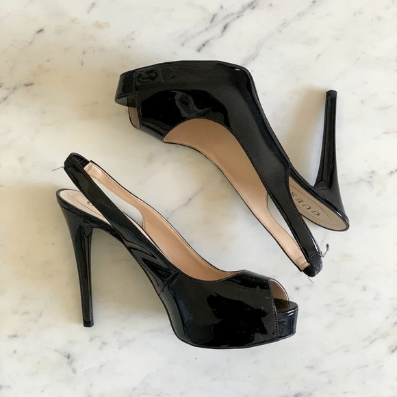 Guess Black Peep Toe Pumps - Picture 4 of 4